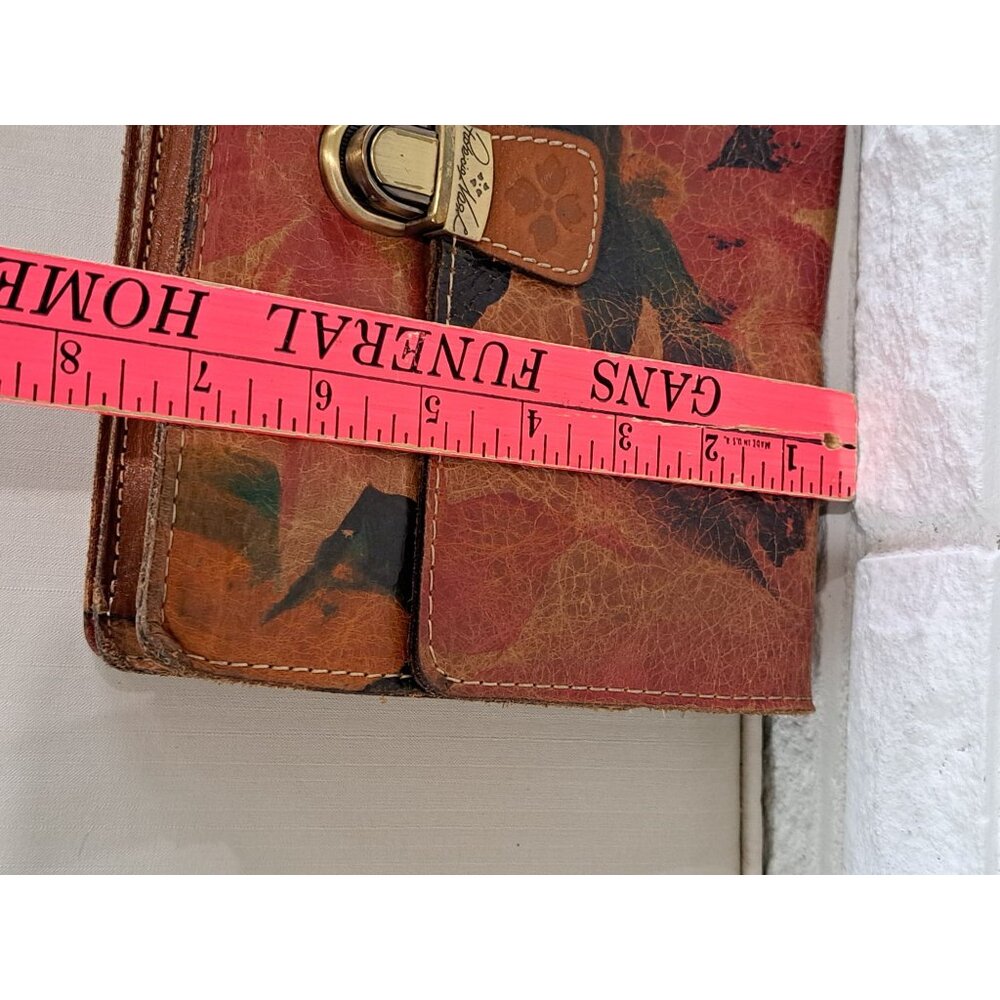 Patricia Nash Floral Leather Wristlet Clutch Bag With Metal Clasp Purse Zip - Picture 6 of 14